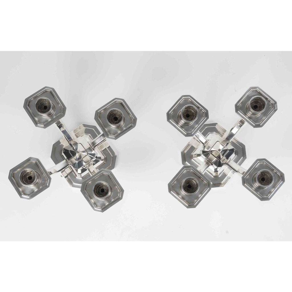 Ravinet d’Enfert – Paire de candélabres en argent massif époque ART DECO 13