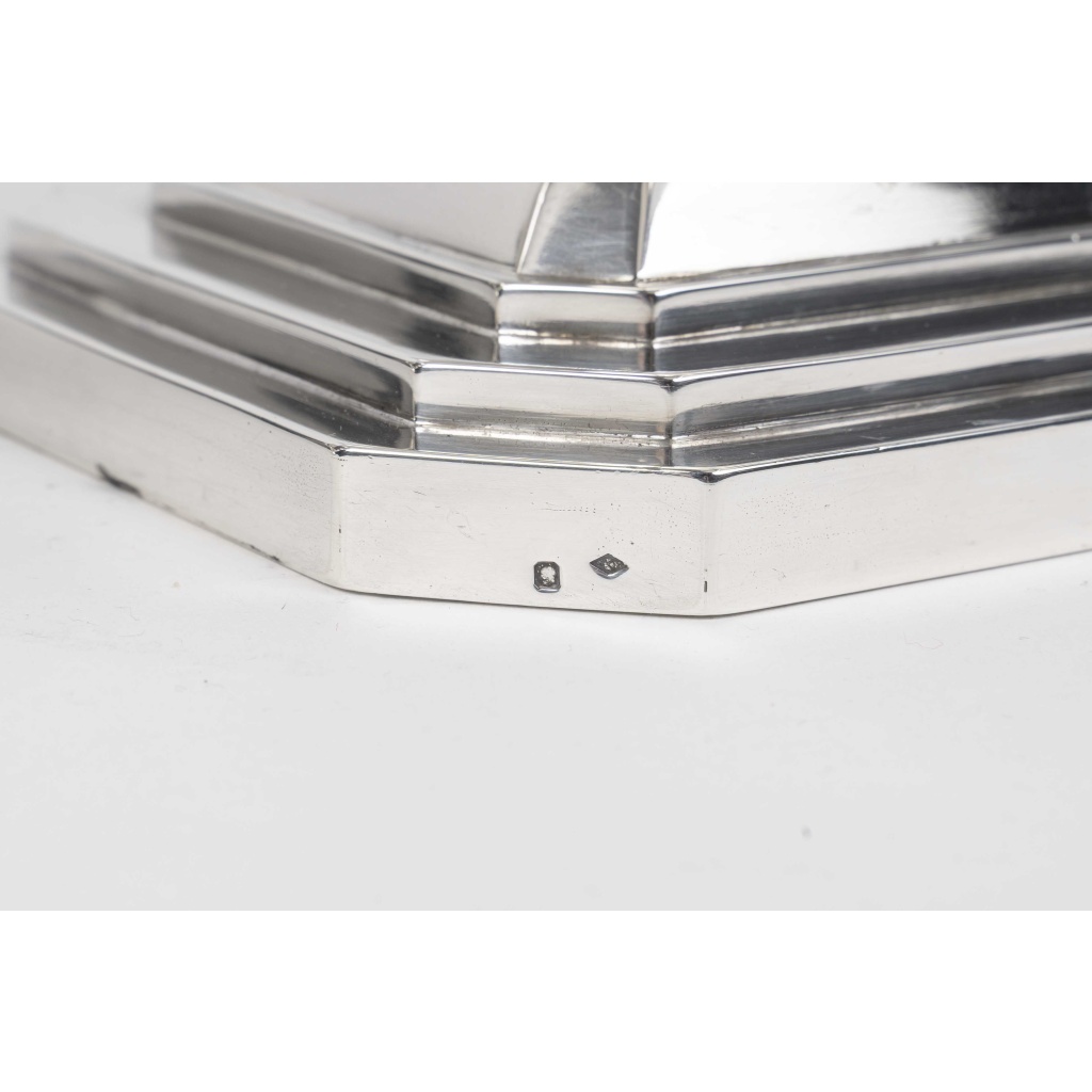 Ravinet d’Enfert – Paire de candélabres en argent massif époque ART DECO 17