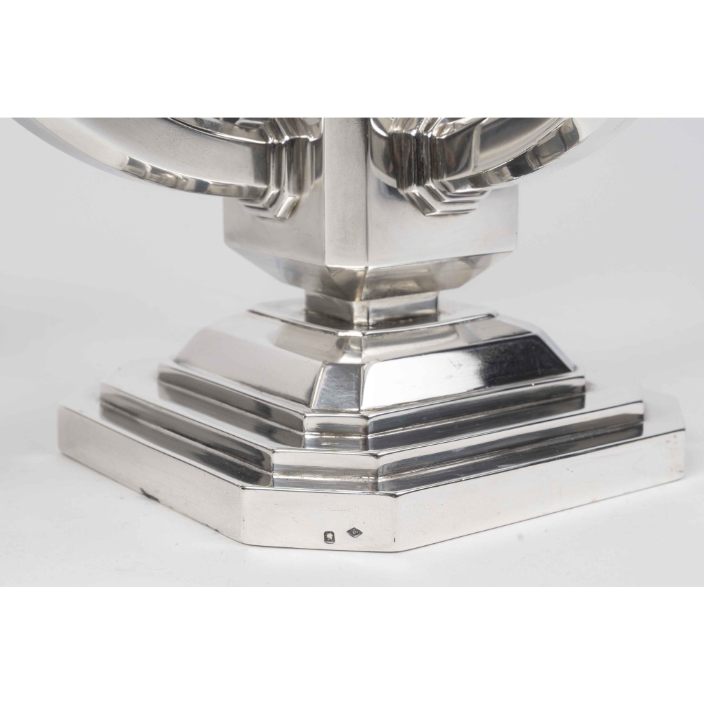 Ravinet d’Enfert – Paire de candélabres en argent massif époque ART DECO 18