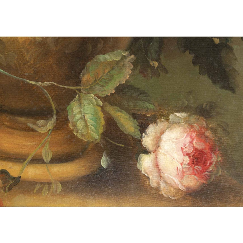 Un grand tableau de fleurs, huile sur toile, XXème siècle 8