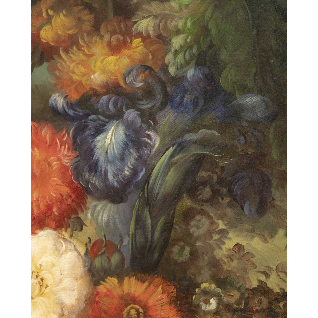 Un grand tableau de fleurs, huile sur toile, XXème siècle 5