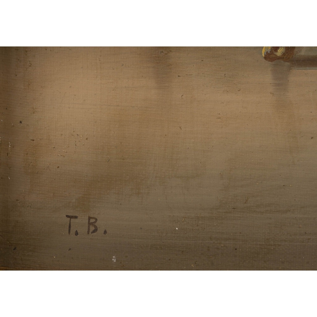 Un tableau huile sur toile scène galante , fin XIXème siècle 13