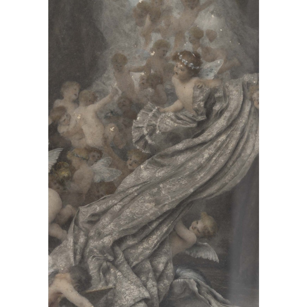 Une paire de grandes gravures aquarelles, fin XIXème siècle 12