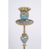 Une paire de bougeoirs en bronze doré et émail, fin XIXème siècle 18
