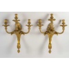 Paire d’appliques de style Louis XVI en bronze ciselé et doré vers 1850-1870 9