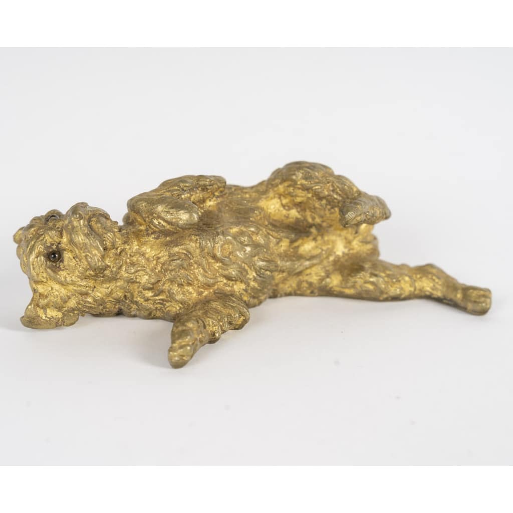 Maison Alphonse Giroux, Chien en bronze doré, deuxième moitié du XIXème siècle 4
