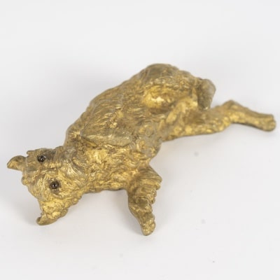 Maison Alphonse Giroux, Chien en bronze doré, deuxième moitié du XIXème siècle 2