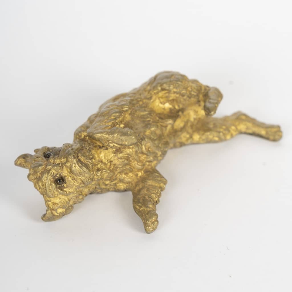 Maison Alphonse Giroux, Chien en bronze doré, deuxième moitié du XIXème siècle 6