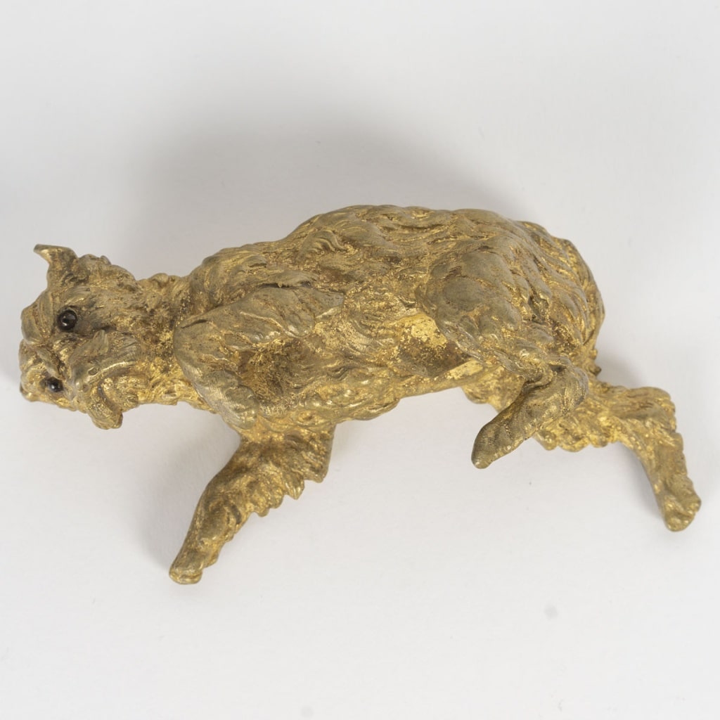 Maison Alphonse Giroux, Chien en bronze doré, deuxième moitié du XIXème siècle 10