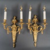 Paire d’Appliques en Bronze Ciselé à Deux Bras de Lumières de style Louis XVI vers 1820-1850 12