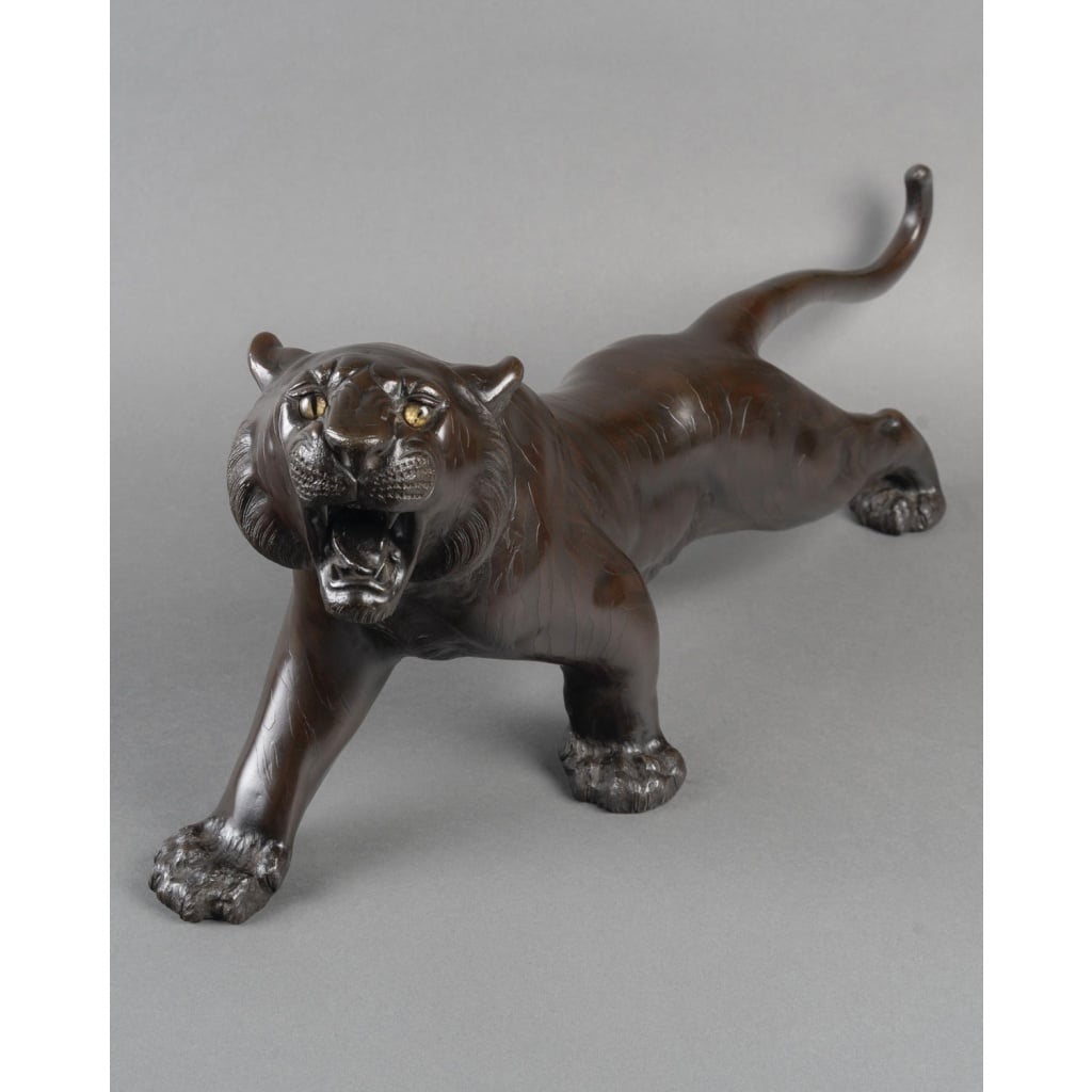 Sculpture – Le Tigre Rugissant , Omori Mitsumoto Dit Kôgen – Bronze 2