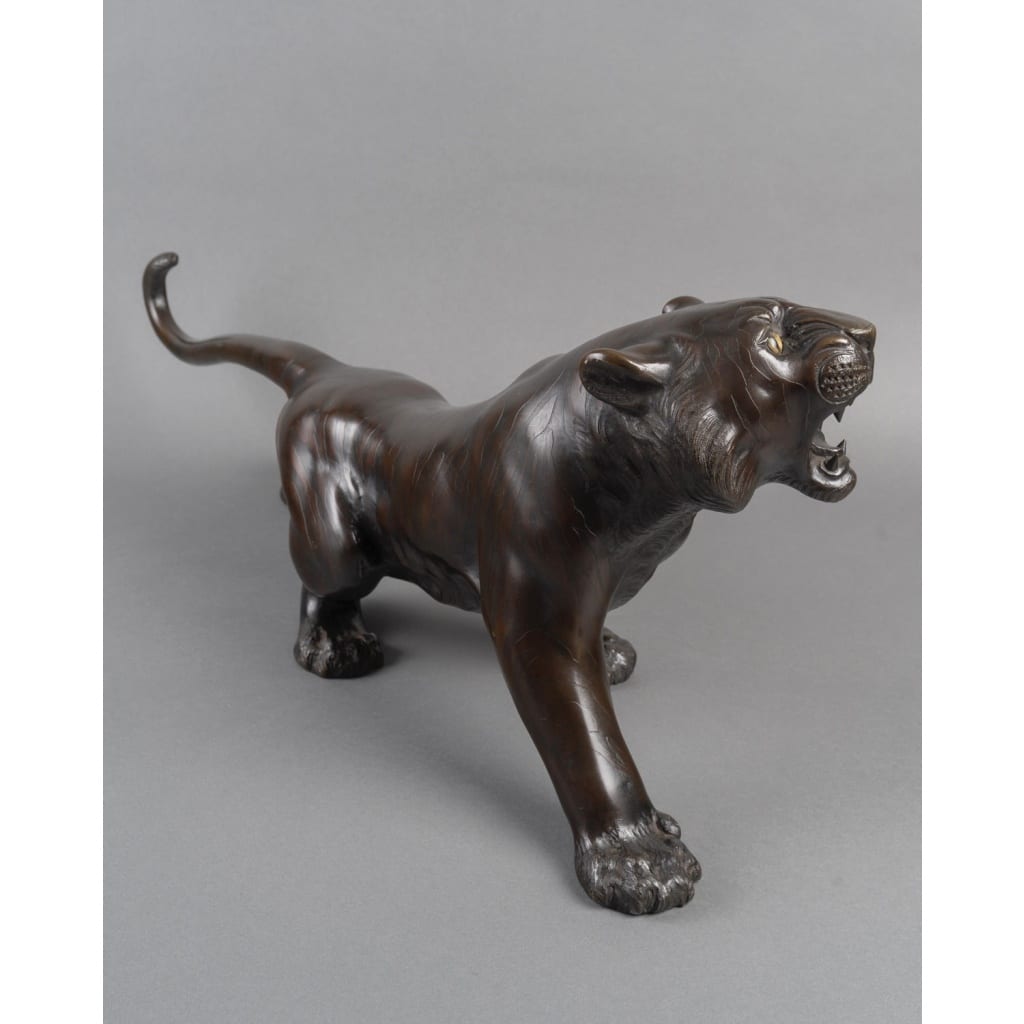 Sculpture – Le Tigre Rugissant , Omori Mitsumoto Dit Kôgen – Bronze 6