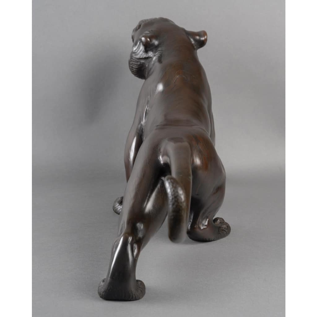 Sculpture – Le Tigre Rugissant , Omori Mitsumoto Dit Kôgen – Bronze 10