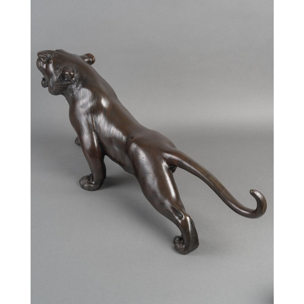 Sculpture – Le Tigre Rugissant , Omori Mitsumoto Dit Kôgen – Bronze 11