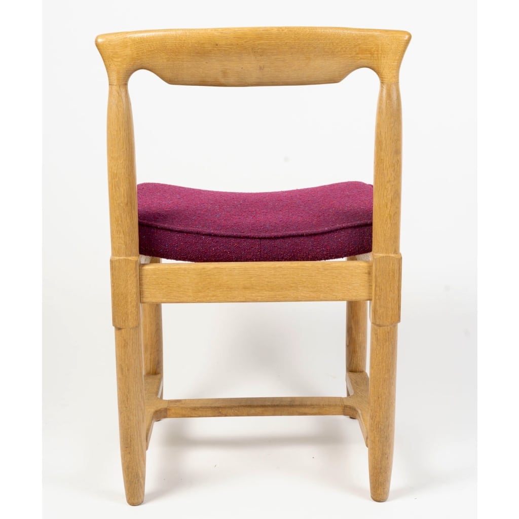Guillerme et Chambron pour Votre Maison, Ensemble de 4 chaises 1960’s 8 Guillerme et Chambron pour Votre Maison, Ensemble de 4 chaises 1960’s 8