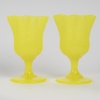 Paire de vase en opaline citron. Fin XIXème 7