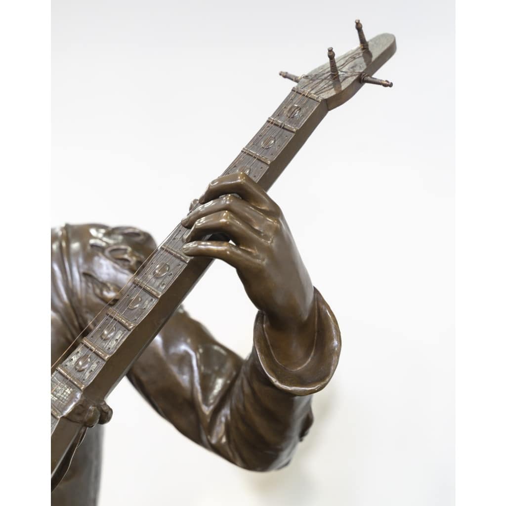 Sculpture – Le Troubadour , Émile Boisseau (1842-1923) – Bronze 5