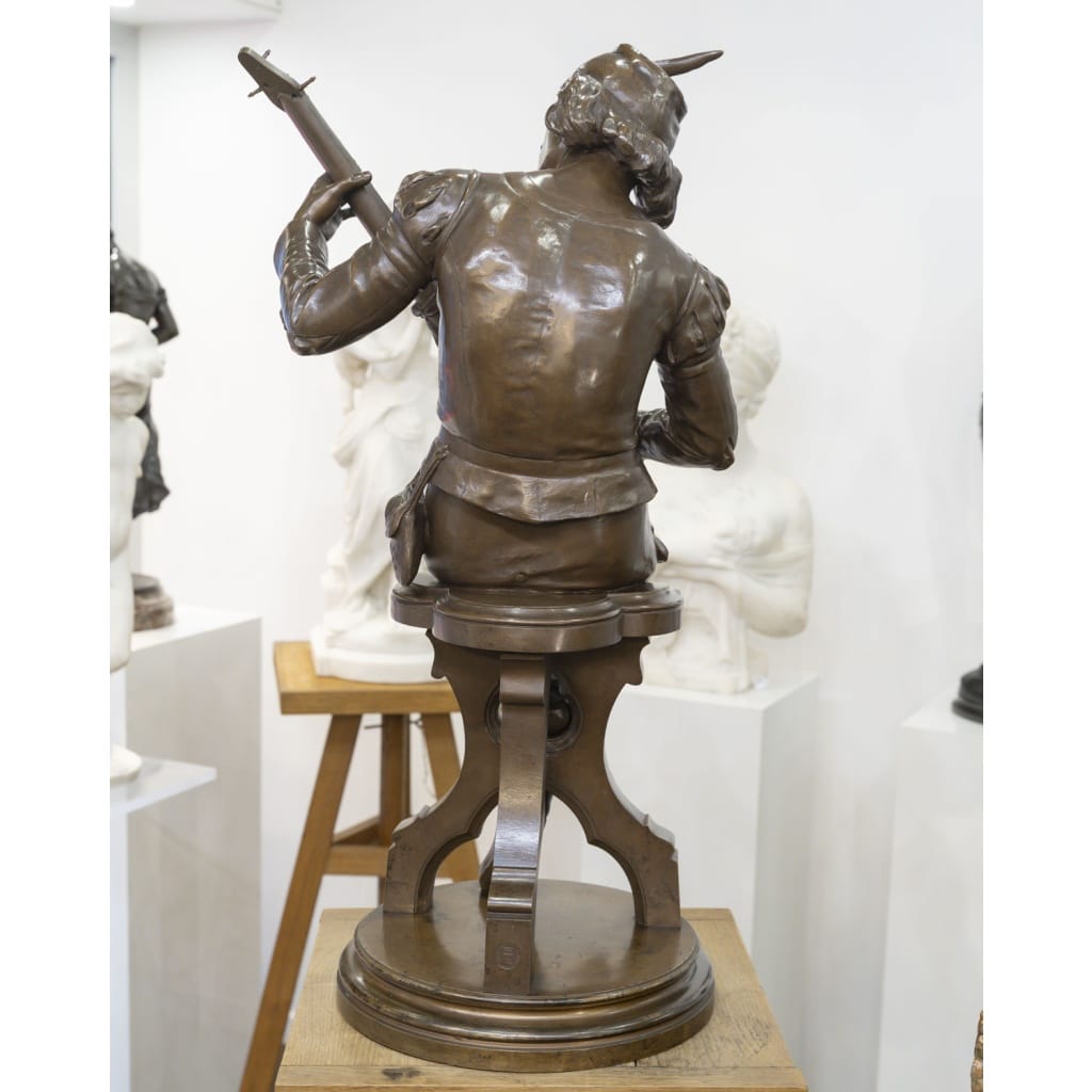 Sculpture – Le Troubadour , Émile Boisseau (1842-1923) – Bronze 6
