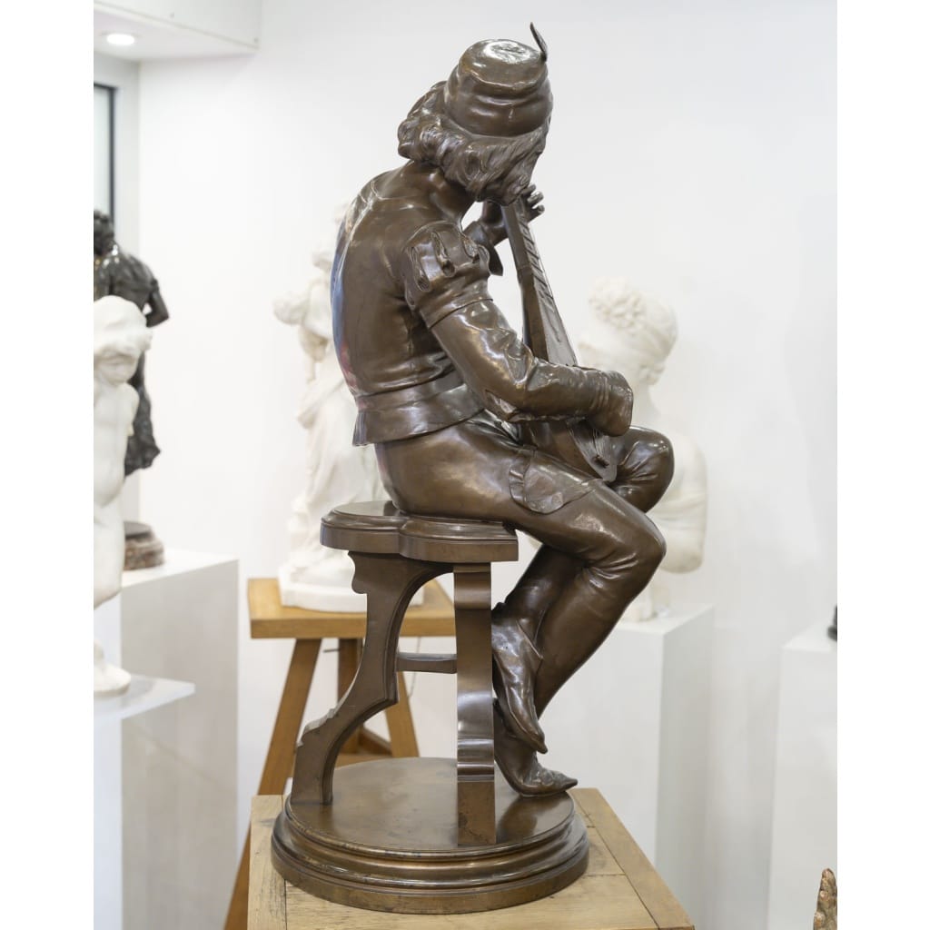 Sculpture – Le Troubadour , Émile Boisseau (1842-1923) – Bronze 7
