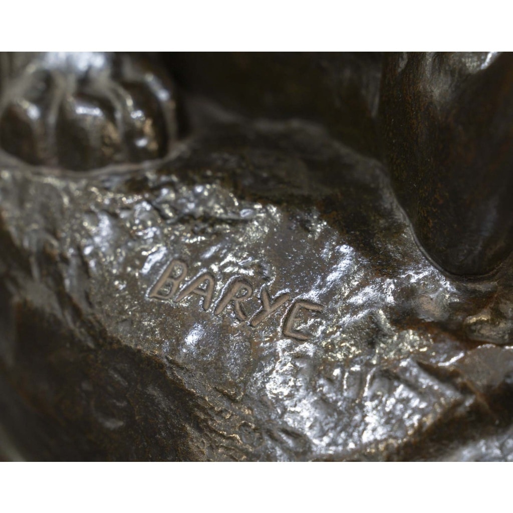 Sculpture – Tigre Surprenant Une Antilope , Antoine – Louis Barye , F.Barbedienne – Bronze 12 Sculpture – Tigre Surprenant Une Antilope , Antoine – Louis Barye , F.Barbedienne – Bronze 12