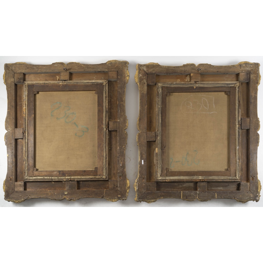 Ecole flamande, une paire de tableaux huile sur toile, XIXème siècle 4