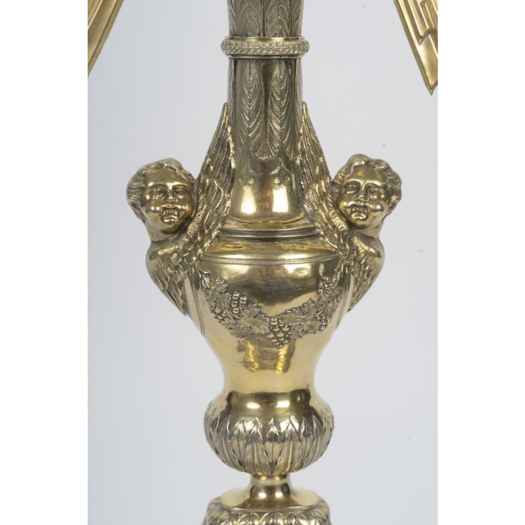 Ostensoir en bronze doré à décor de chérubins, d&rsquo;époque Napoléon III (1848-1870), XIXème siècle. 4