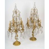 Paire de larges girandoles de style Louis XIV en bronze doré et cristal, vers 1800-1830 18