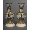 Une paire de petits vases en bronze et émail cloisonné fin XIXème siècle 16
