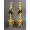Paire de chenets en bronze doré Louis XVI 16