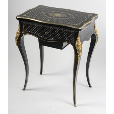 Travailleuse coiffeuse marqueté à la Reine, d’époque Napoléon III,