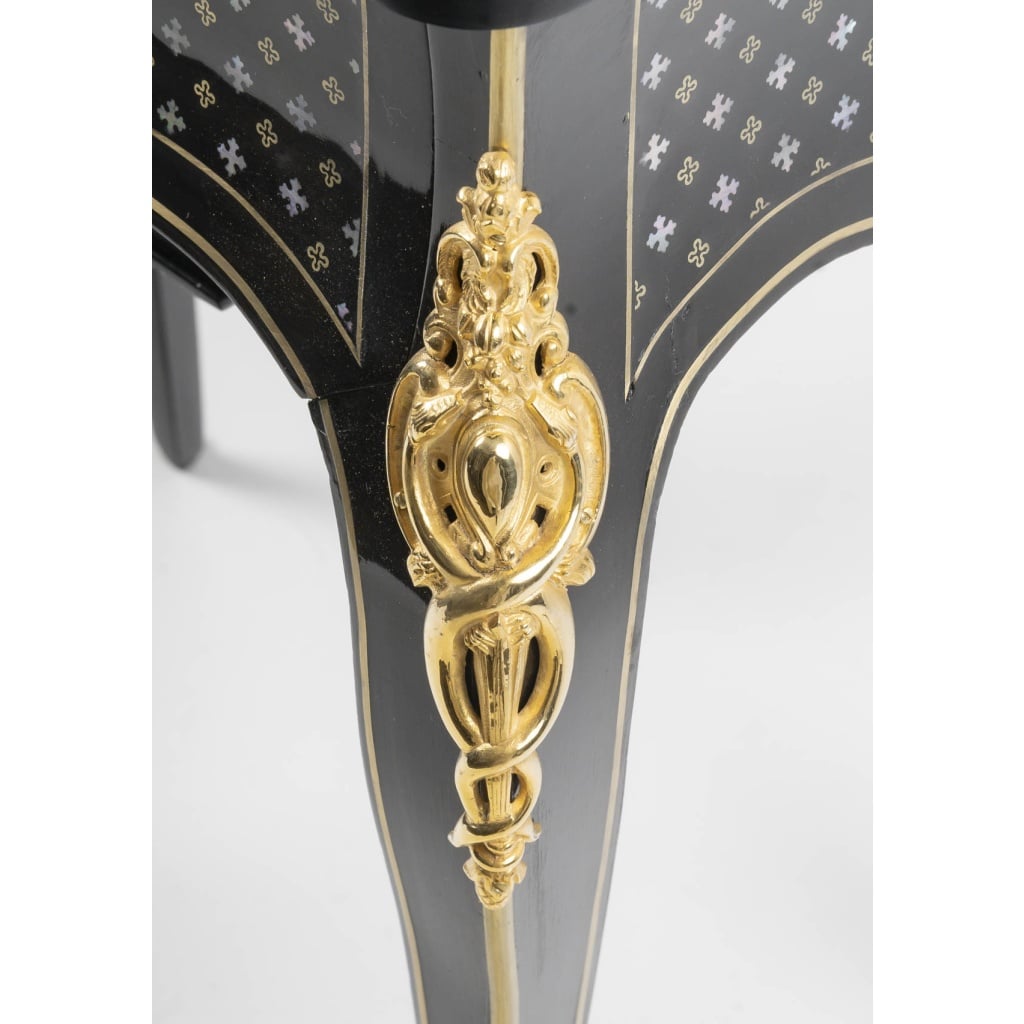 Travailleuse coiffeuse marqueté à la Reine, d’époque Napoléon III, 3