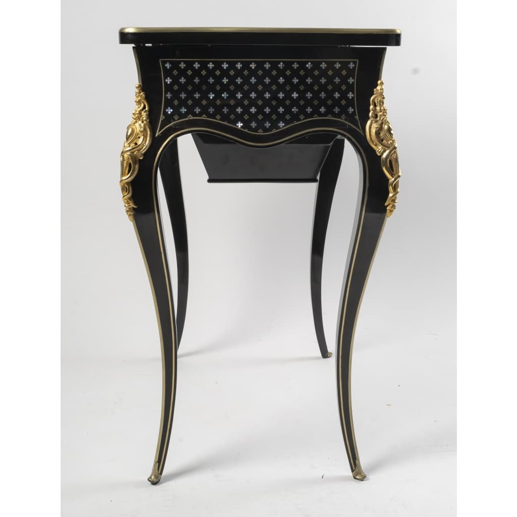 Travailleuse coiffeuse marqueté à la Reine, d’époque Napoléon III, 10