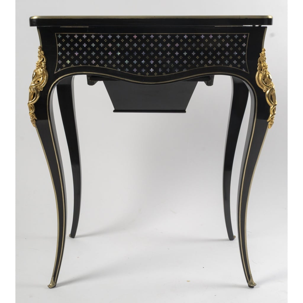 Travailleuse coiffeuse marqueté à la Reine, d’époque Napoléon III, 11