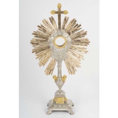 Ostensoir à décor de chérubins, d&rsquo;époque Napoléon III (1848-1870), XIXème siècle. 2