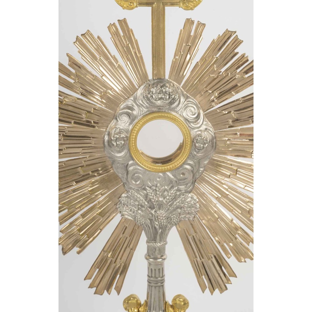Ostensoir à décor de chérubins, d&rsquo;époque Napoléon III (1848-1870), XIXème siècle. 3