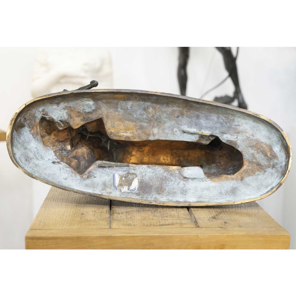 Sculpture – Tigre Dévorant Un Gavial , Antoine – Louis Barye (1795-1875) – Bronze 13