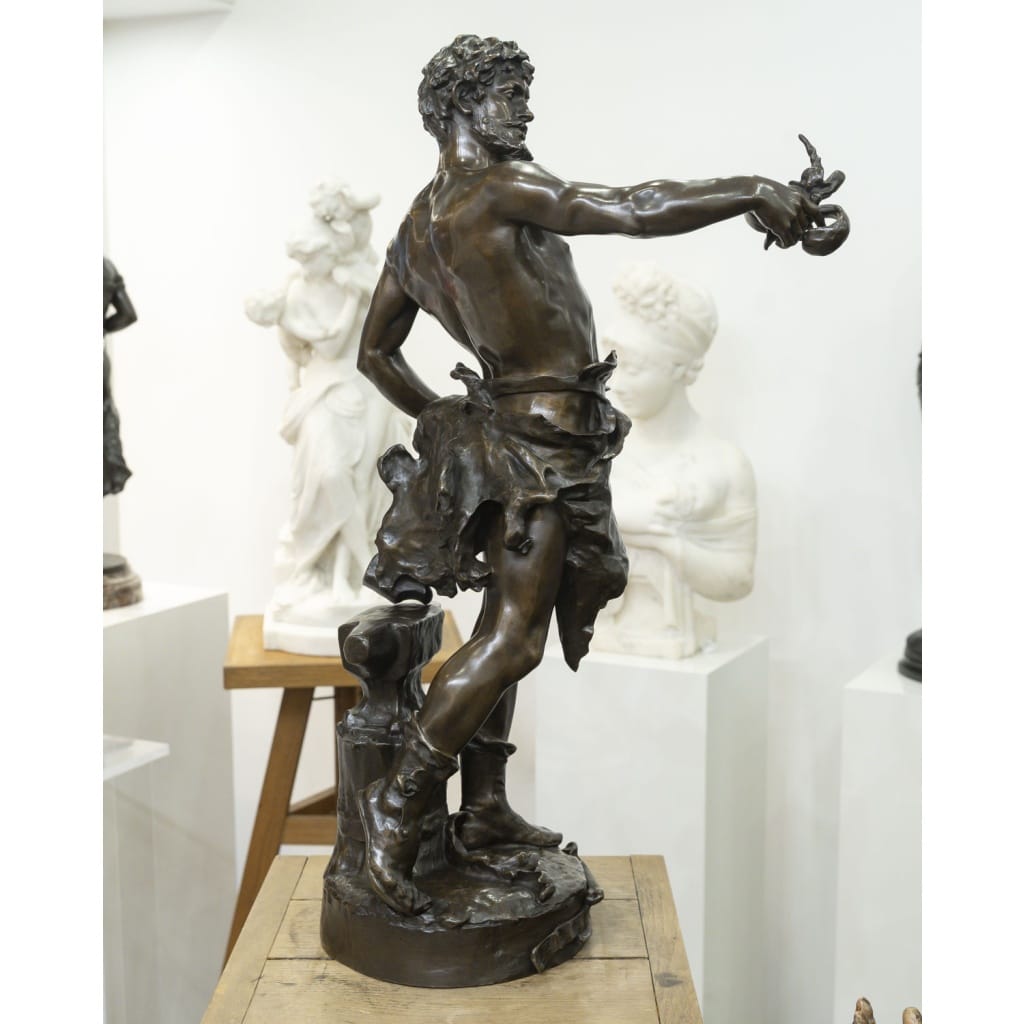 Sculpture – Le Travail , Eugène Marioton (1857-1933) – Bronze 5