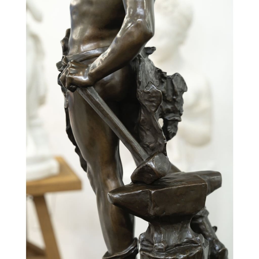 Sculpture – Le Travail , Eugène Marioton (1857-1933) – Bronze 9