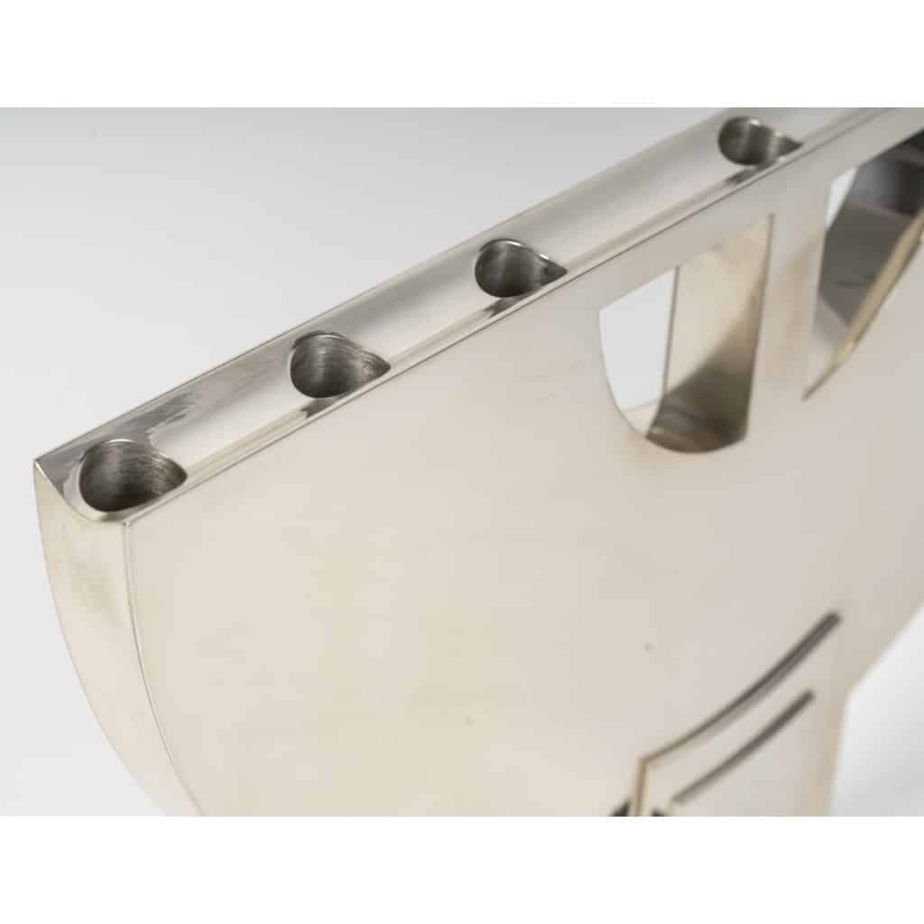 CLETO MUNARI – Chandelier moderniste à 7 bougies argent massif Circa 1980 8 CLETO MUNARI – Chandelier moderniste à 7 bougies argent massif Circa 1980 8