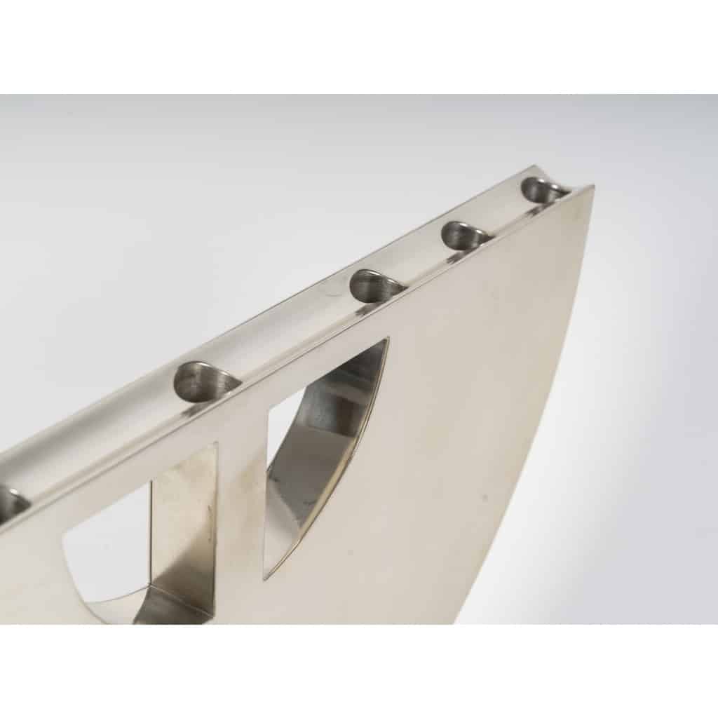 CLETO MUNARI – Chandelier moderniste à 7 bougies argent massif Circa 1980 10 CLETO MUNARI – Chandelier moderniste à 7 bougies argent massif Circa 1980 10