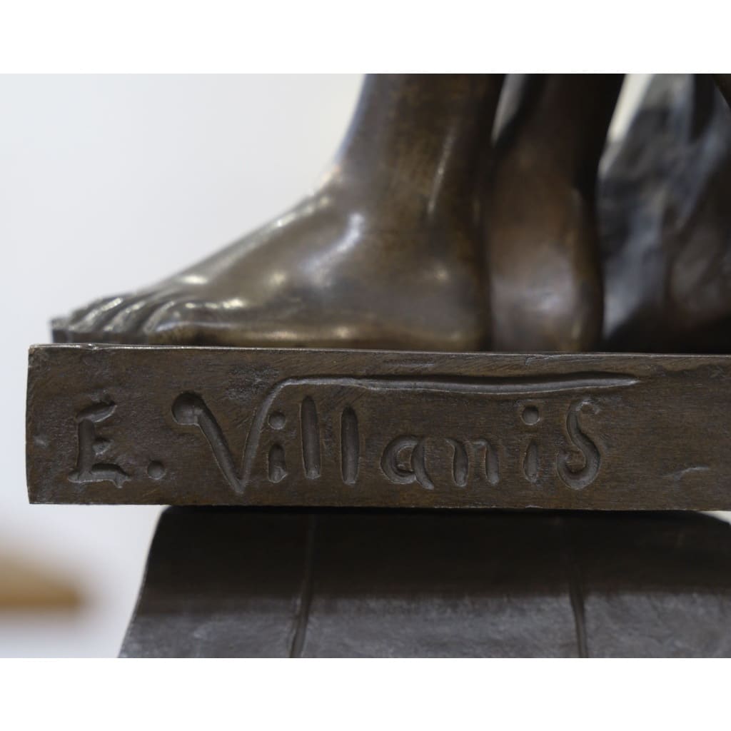Sculpture – L&rsquo; Amour De L&rsquo; Art , Emmanuel Villanis (1858-1914) – Bronze 10
