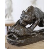 Groupe en bronze , Le Tigre Et La Tortue , Georges Gardet (1863-1939) 16
