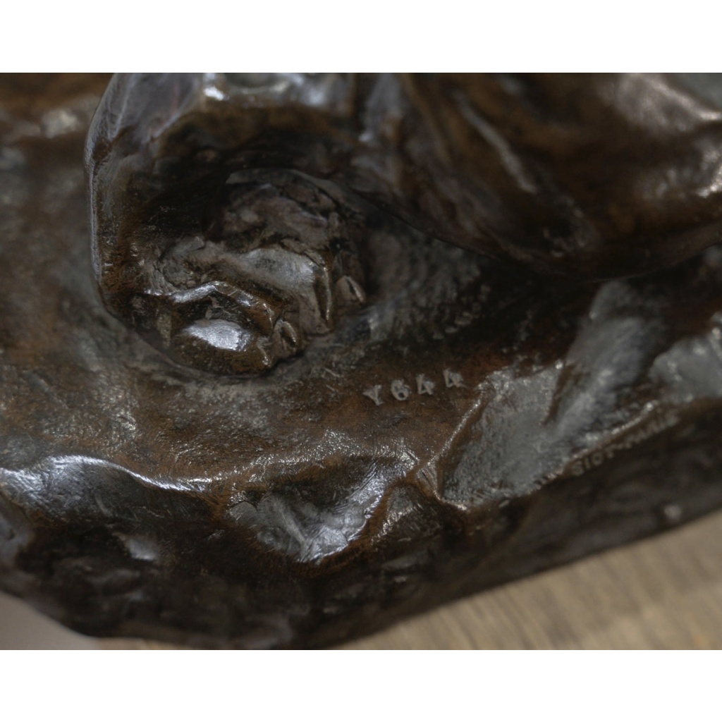 Groupe en bronze , Le Tigre Et La Tortue , Georges Gardet (1863-1939) 11