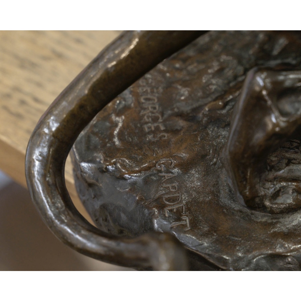 Groupe en bronze , Le Tigre Et La Tortue , Georges Gardet (1863-1939) 9