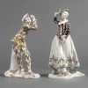Paire d’Arlequins en porcelaine de Nymphenburg, époque XIXème. 19 Paire d’Arlequins en porcelaine de Nymphenburg, époque XIXème. 19