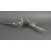 Orfèvre ESCHWEGE – Paire de Faisans en argent massif XXè 22