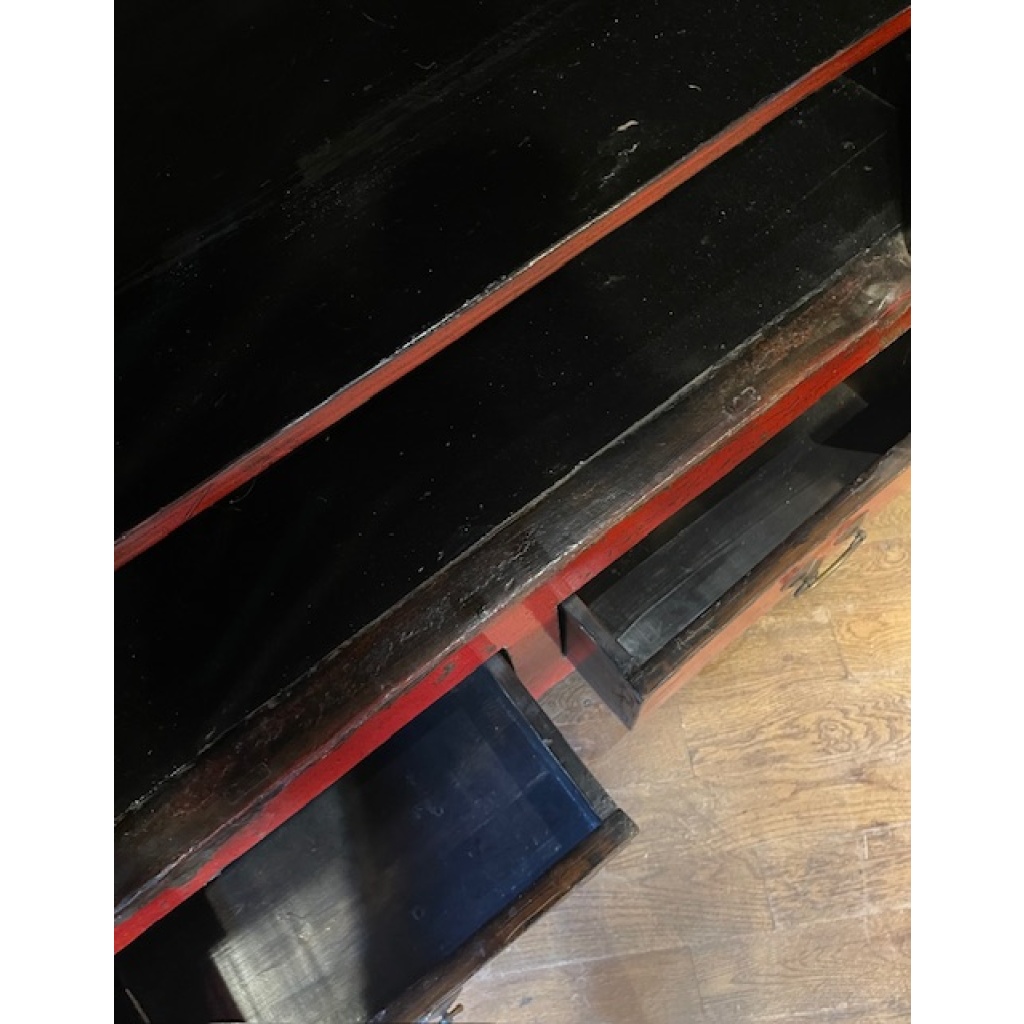 ARMOIRE ANCIENNE CHINOISE LAQUE ROUGE 5