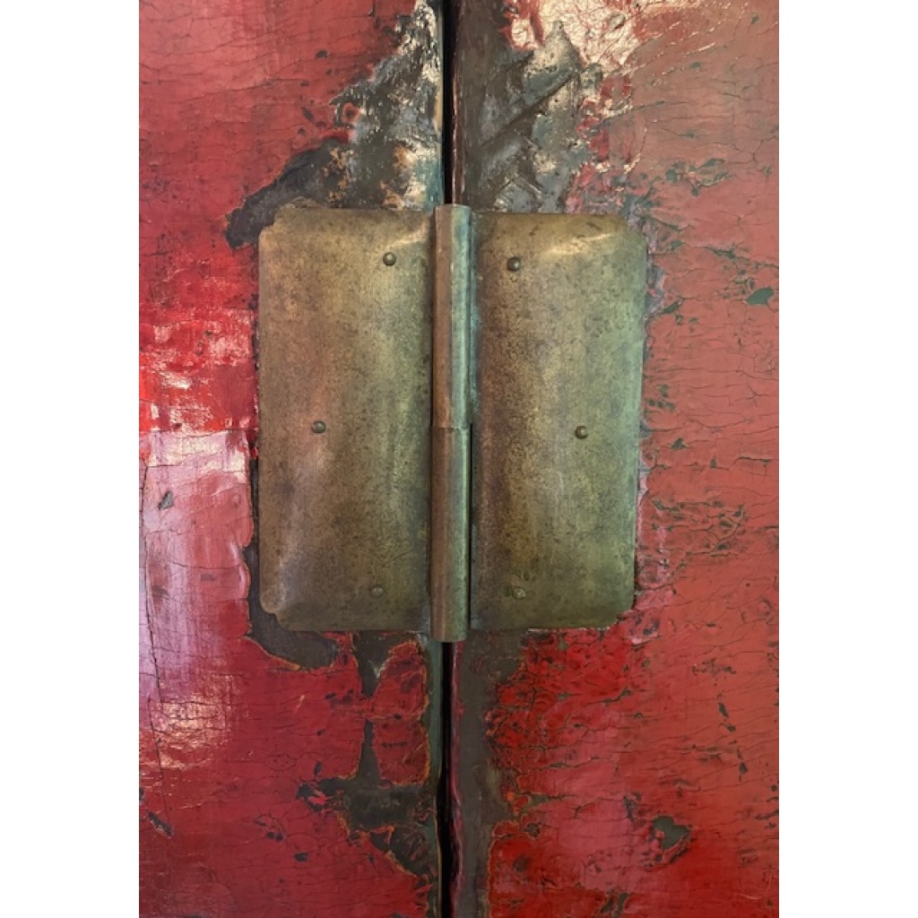 ARMOIRE ANCIENNE CHINOISE LAQUE ROUGE 15