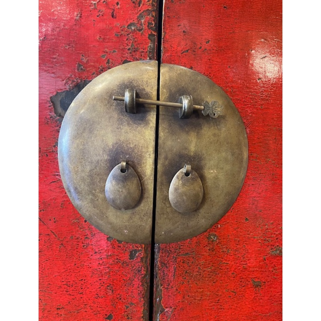 ARMOIRE ANCIENNE CHINOISE LAQUE ROUGE 14