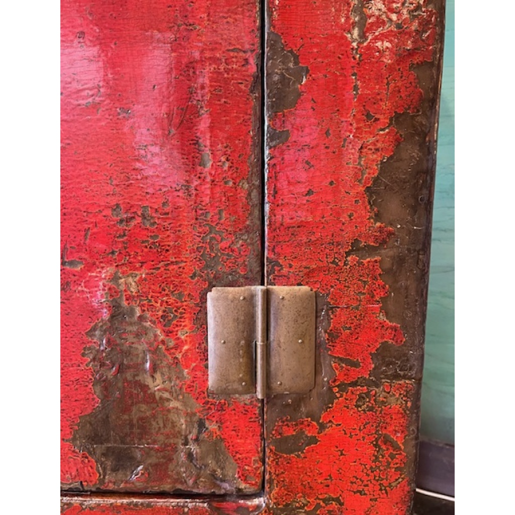 ARMOIRE ANCIENNE CHINOISE LAQUE ROUGE 11